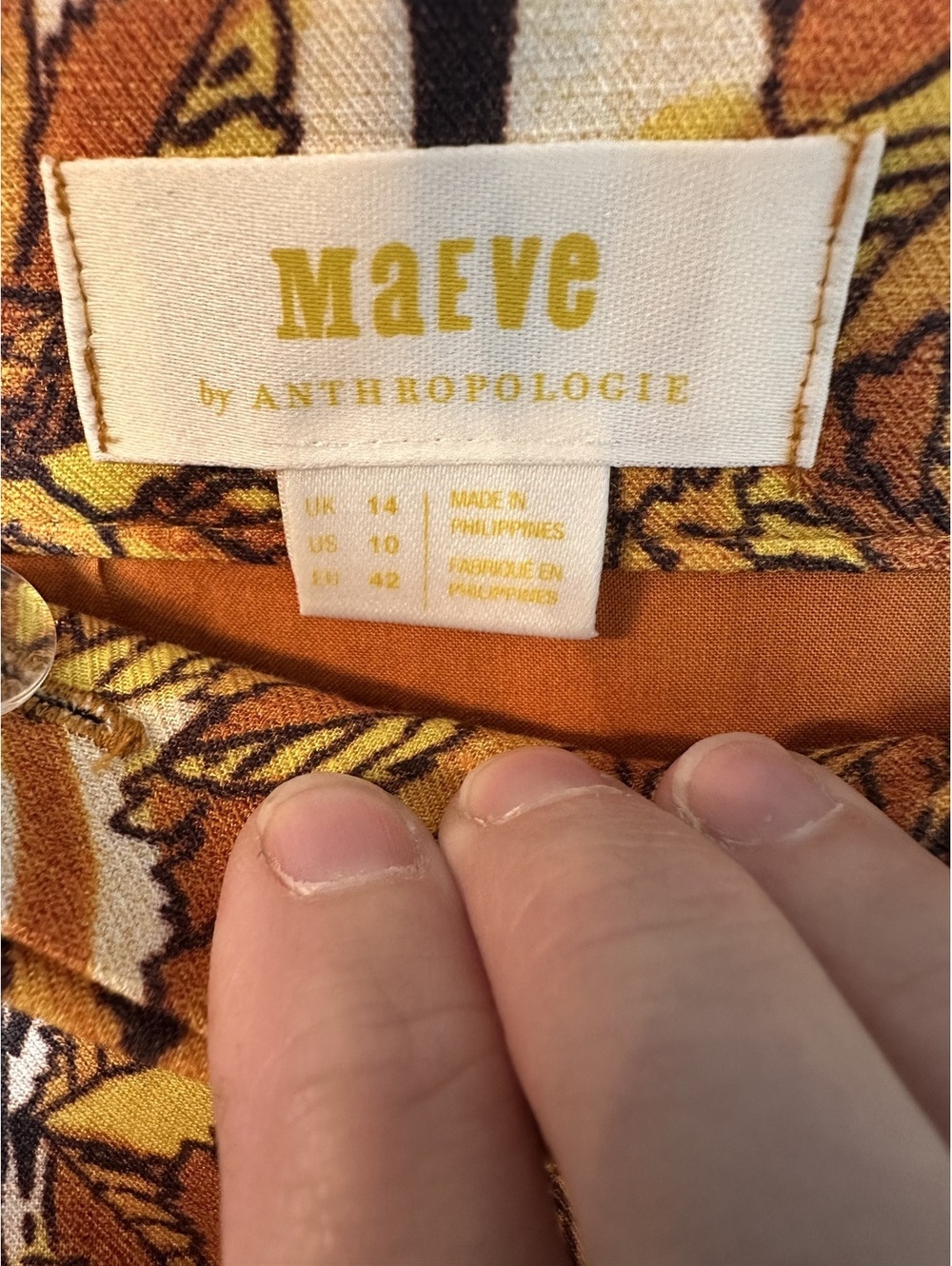 NWT Anthropologie Maeve Zebra Print Safari Button Front Midi Skirt Side Slits 10 - Picture 5 of 7